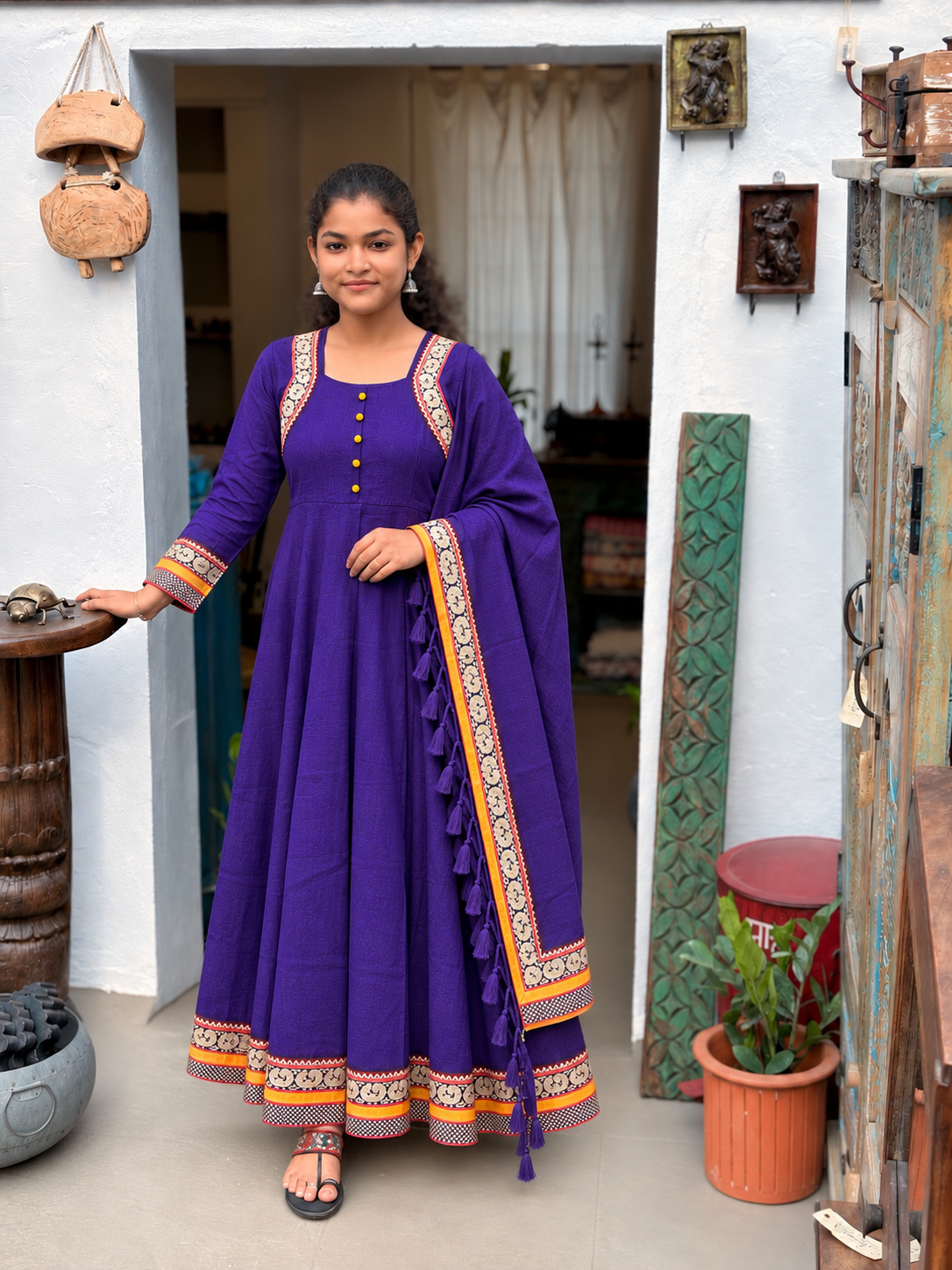 Violet Flare Anarkali Set