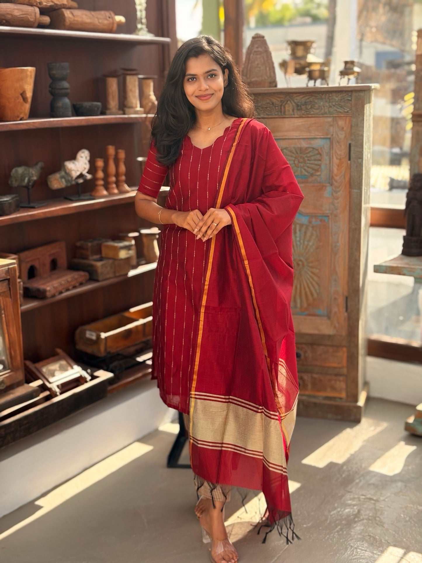 Berry Stripe Salwar Suit