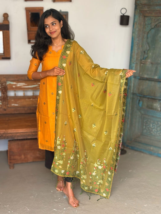 Golden Leaf Top & Dupatta