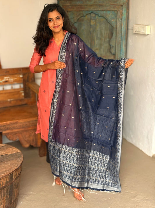 Blush Navy Top & Dupatta