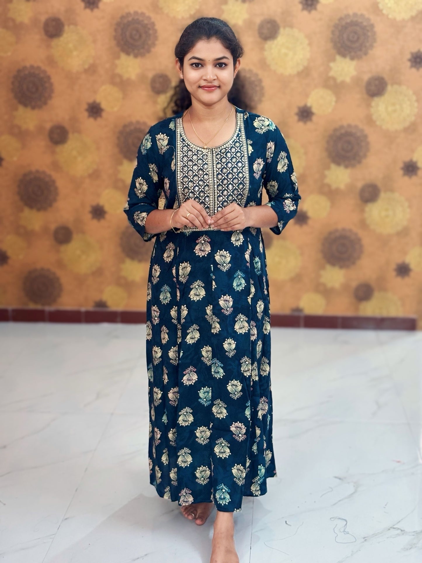 Embroidery Yoke pattern Long Umbrella Kurtis - Max 0012