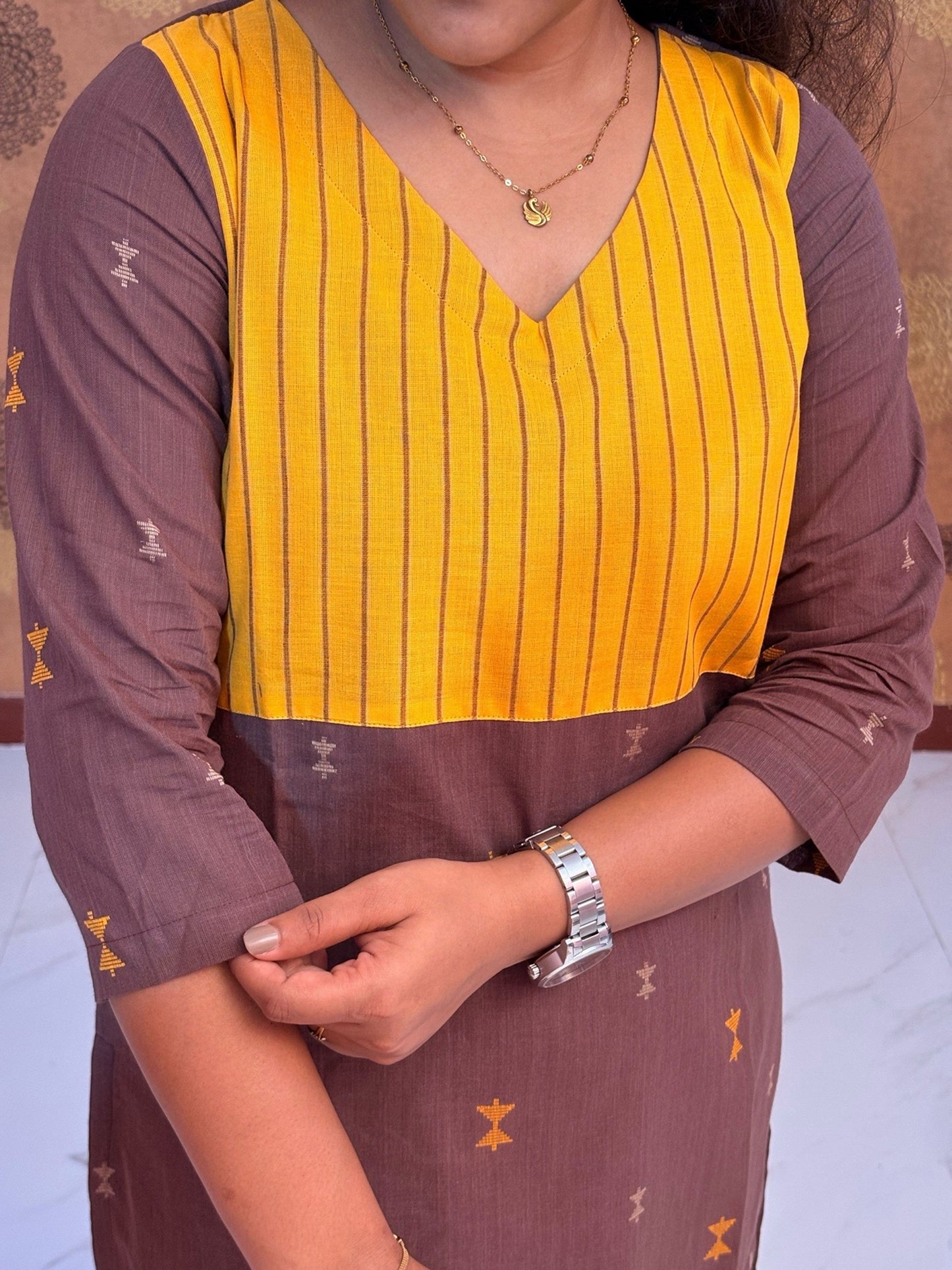 Mocha Mustard Salwar Suit