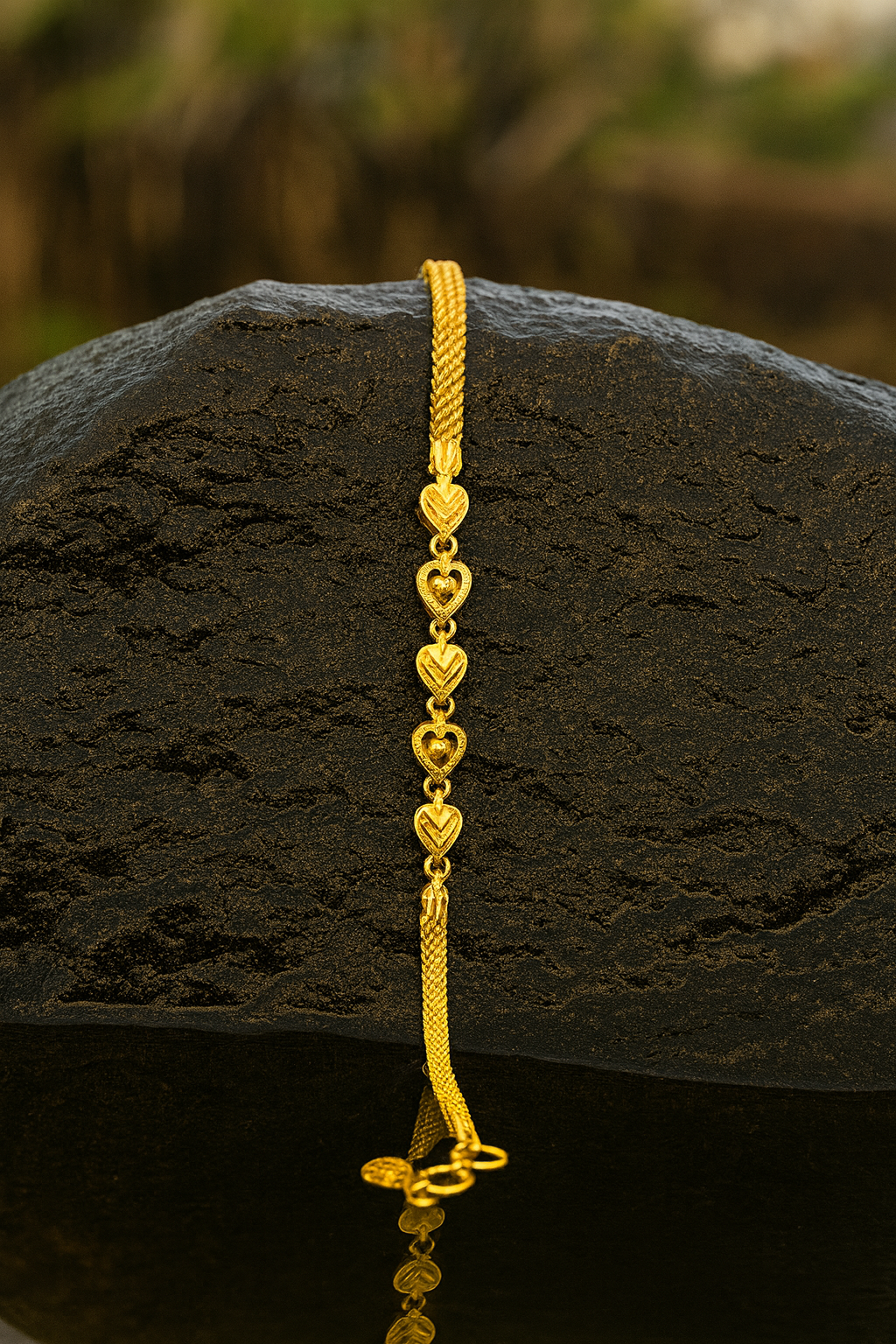 Heart Shape Bracelet with Chain - BLT 1117