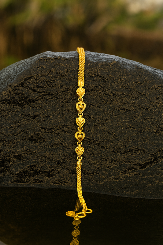 Heart Shape Bracelet with Chain - BLT 1117