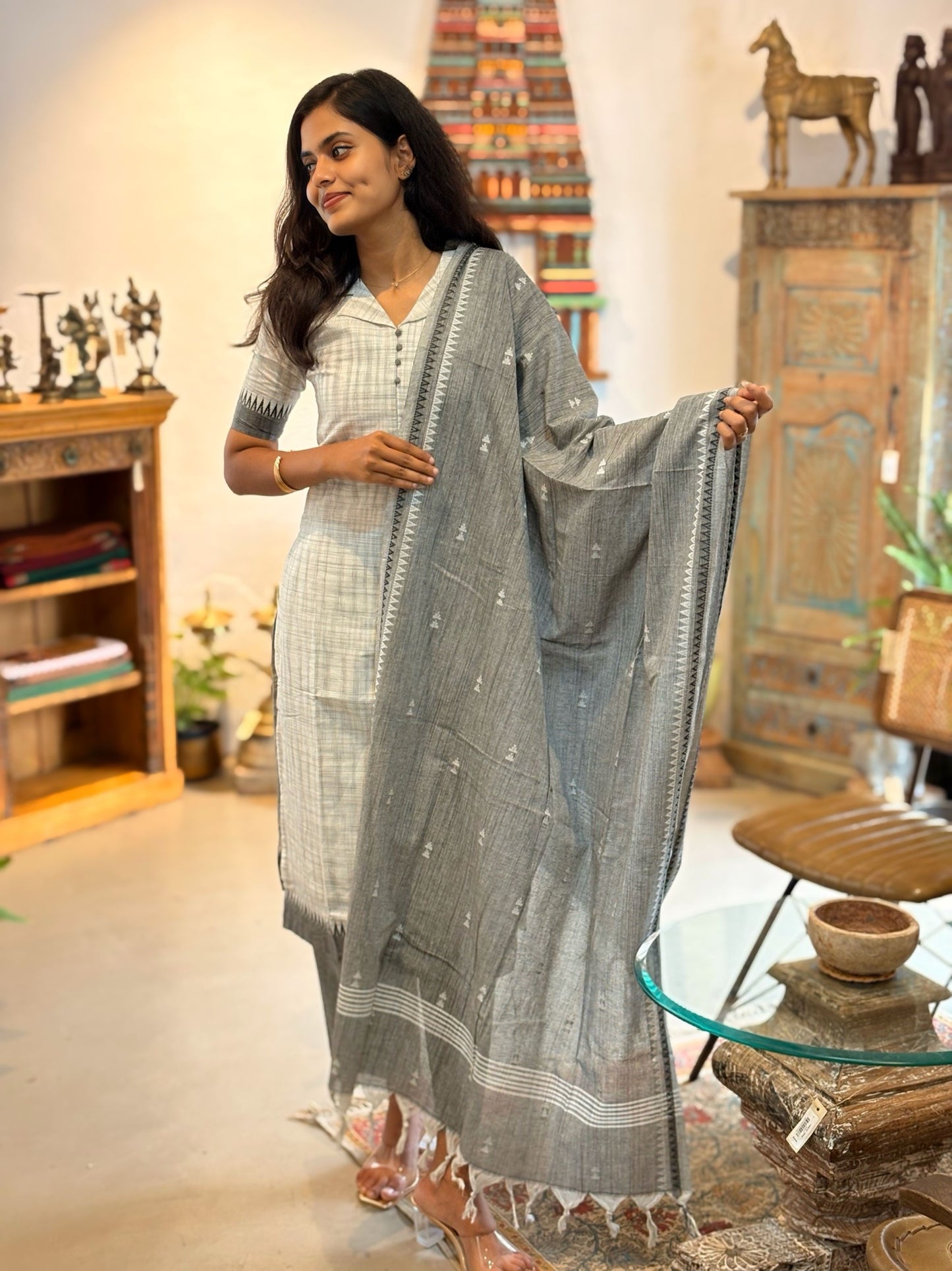 Silver Loom Salwar Suit