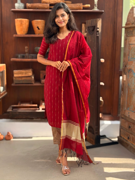Berry Stripe Salwar Suit