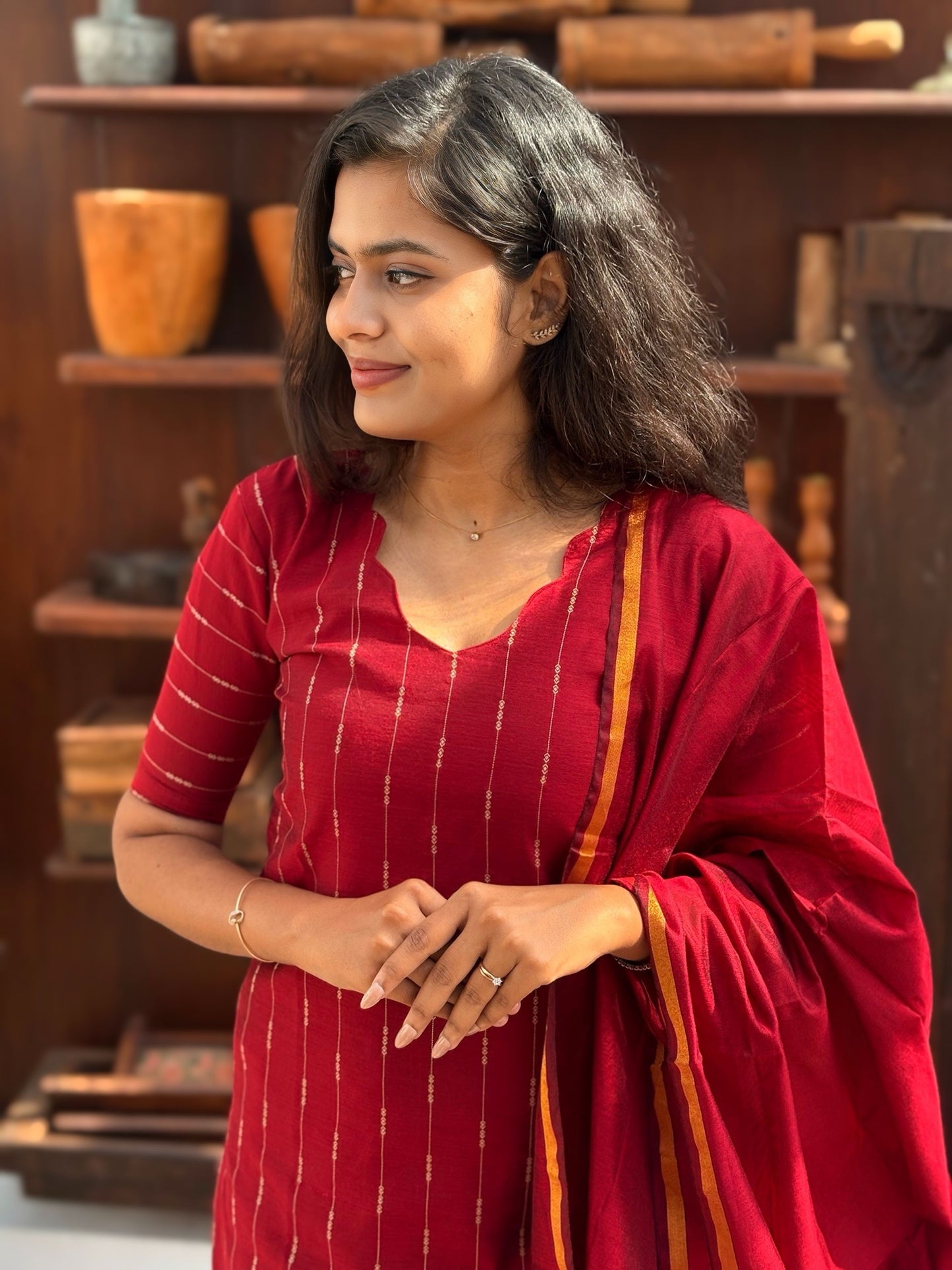 Berry Stripe Salwar Suit