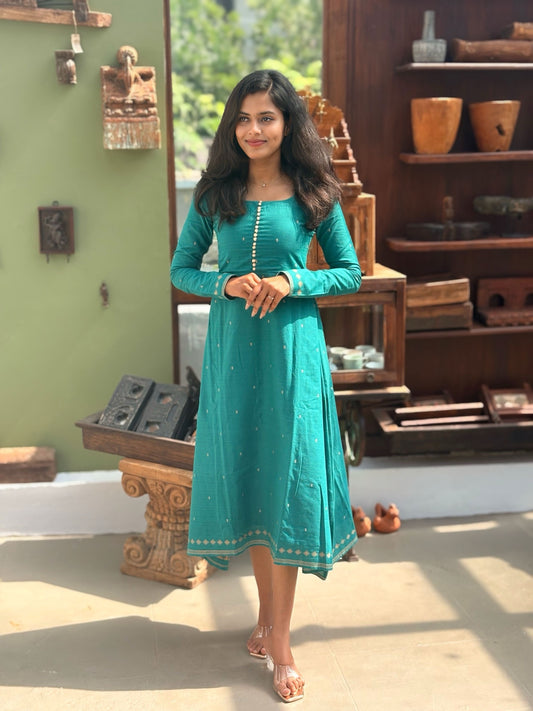 Emerald Drift Anarkali