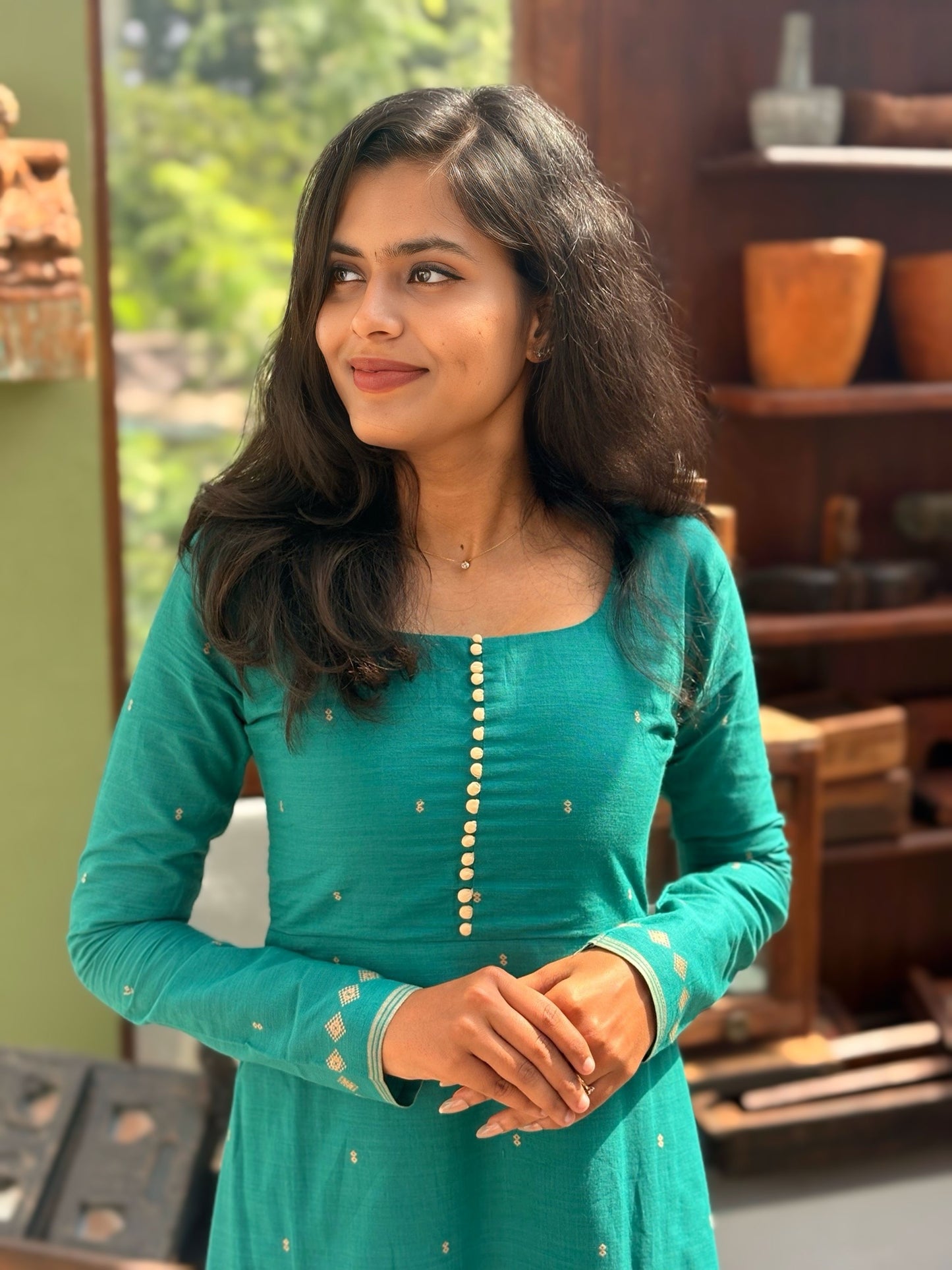 Emerald Drift Anarkali