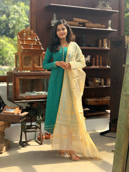 Emerald Drift Anarkali