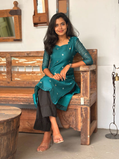 Peacock Shine Top & Dupatta