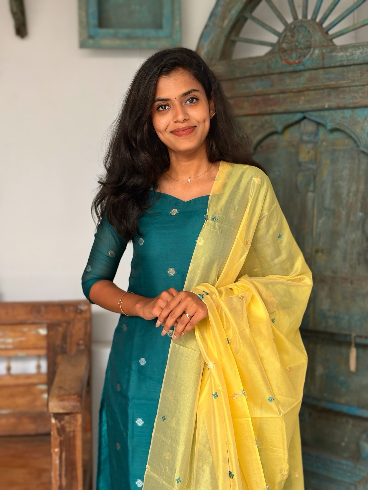 Peacock Shine Top & Dupatta