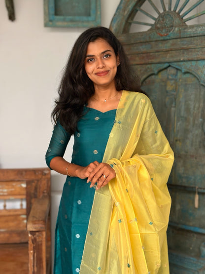 Peacock Shine Top & Dupatta