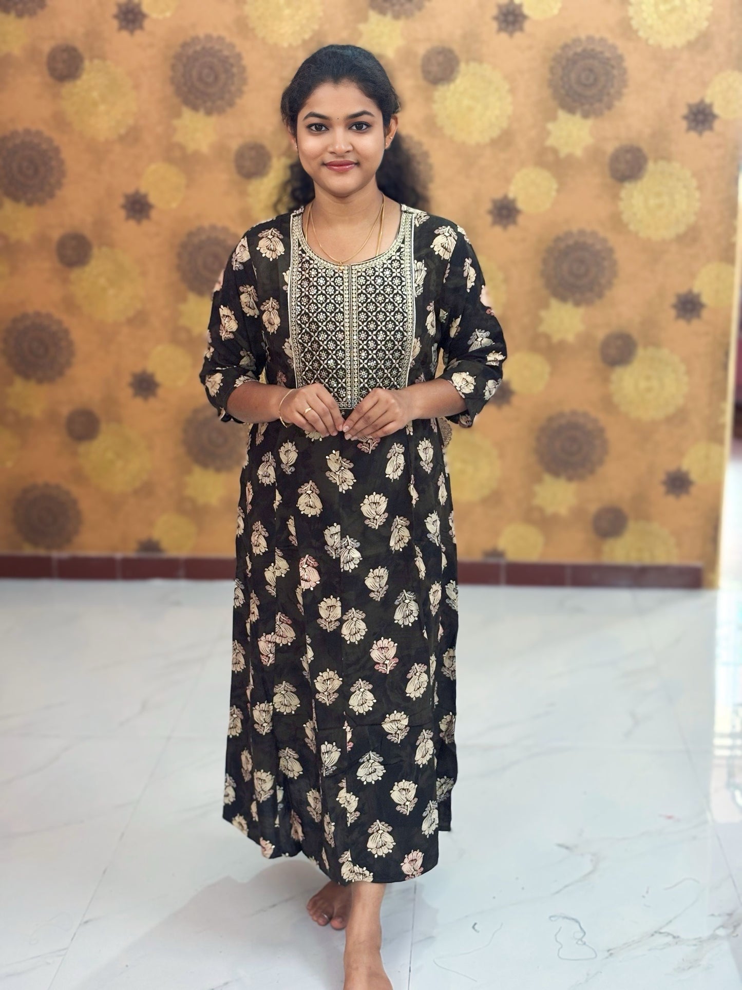 Embroidery Yoke pattern Long Umbrella Kurtis - Max 0011