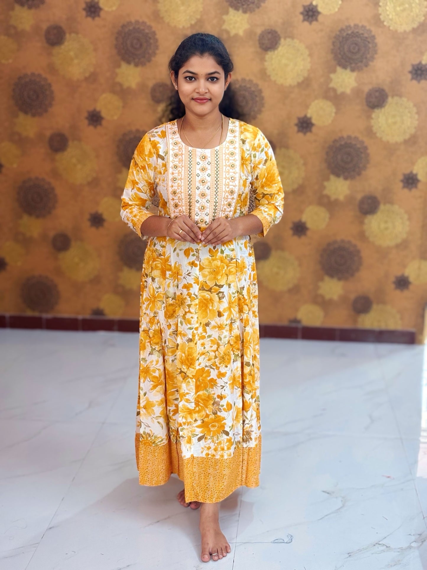 Embroidery Yoke pattern Long Umbrella Kurtis - Max 0015