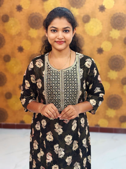 Embroidery Yoke pattern Long Umbrella Kurtis - Max 0011