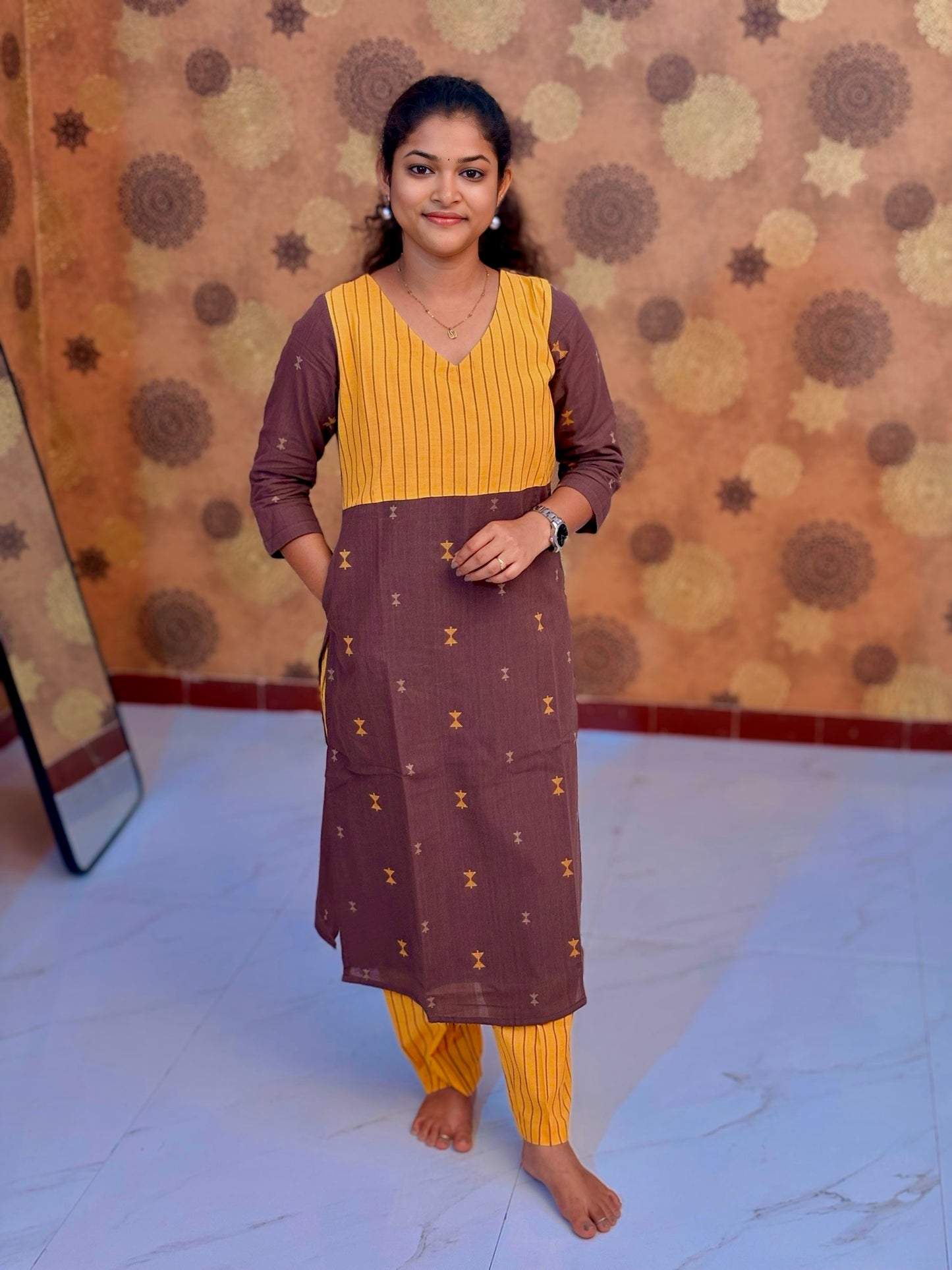 Mocha Mustard Salwar Suit