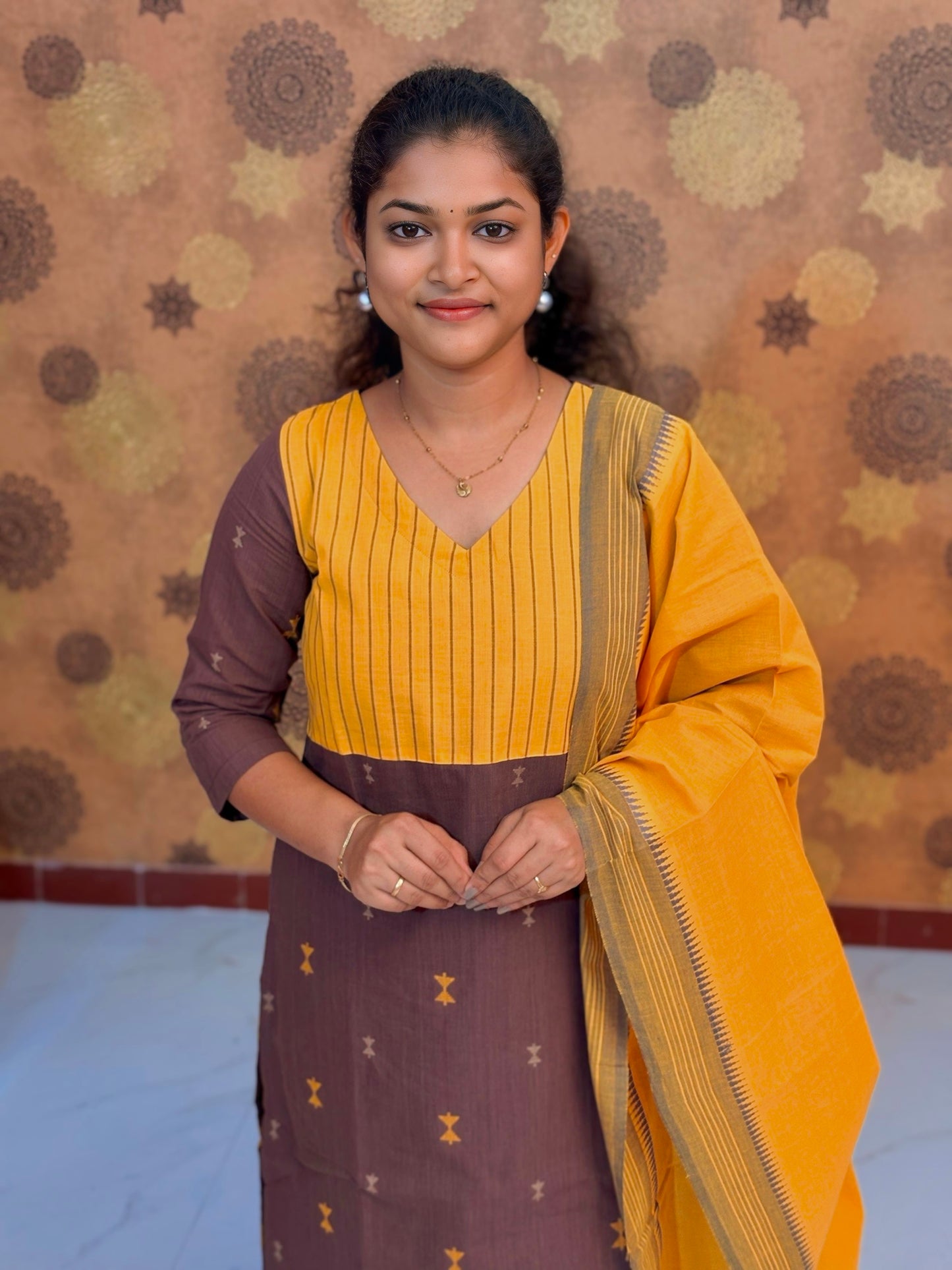 Mocha Mustard Salwar Suit