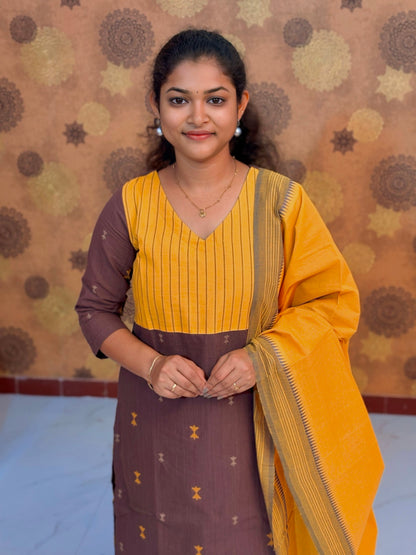 Mocha Mustard Salwar Suit