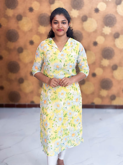 Soft Linen Bubble Kurti with Lining - SLB 0001